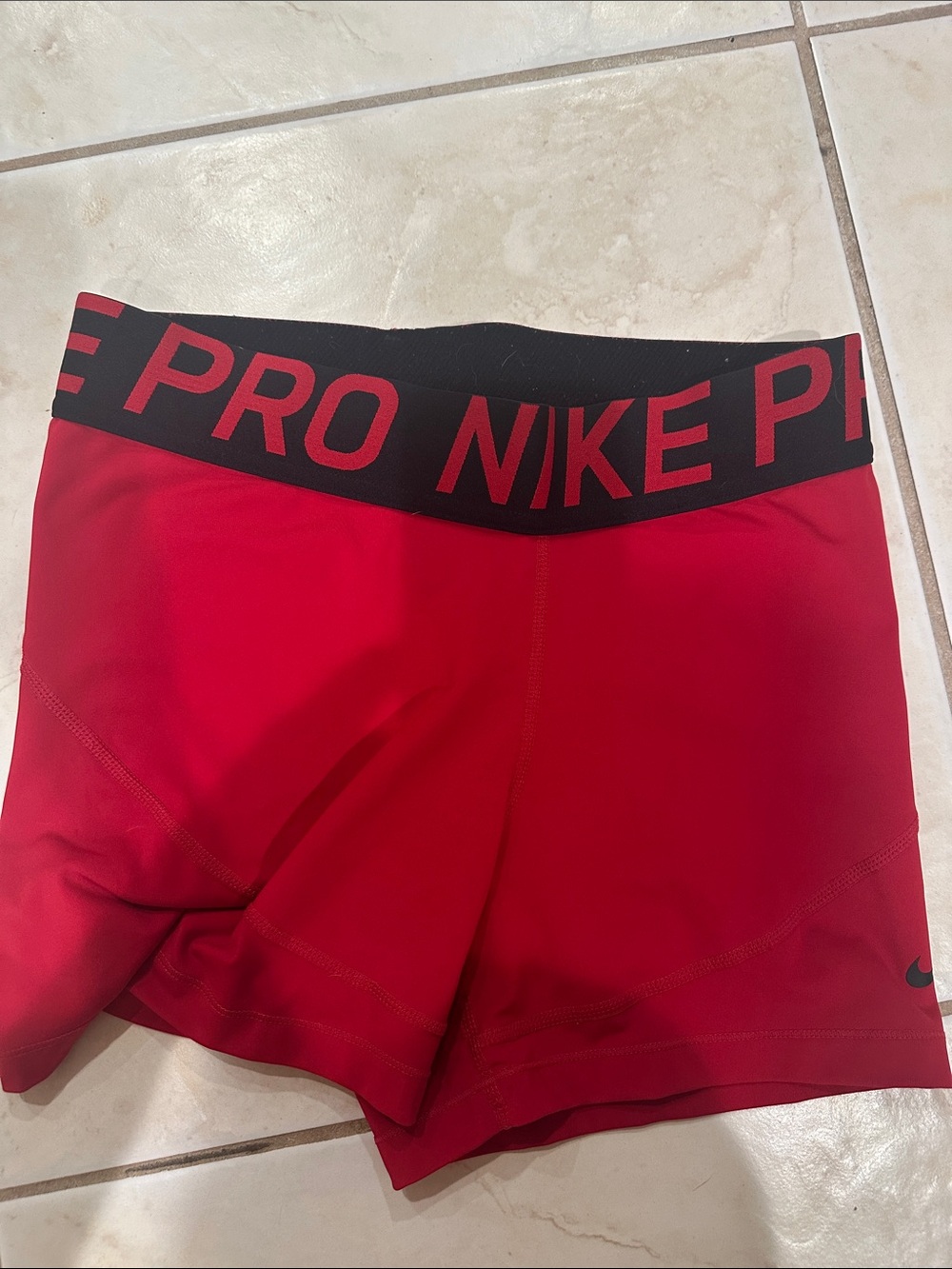Nike Red and Black Pro Performance Compression Shorts